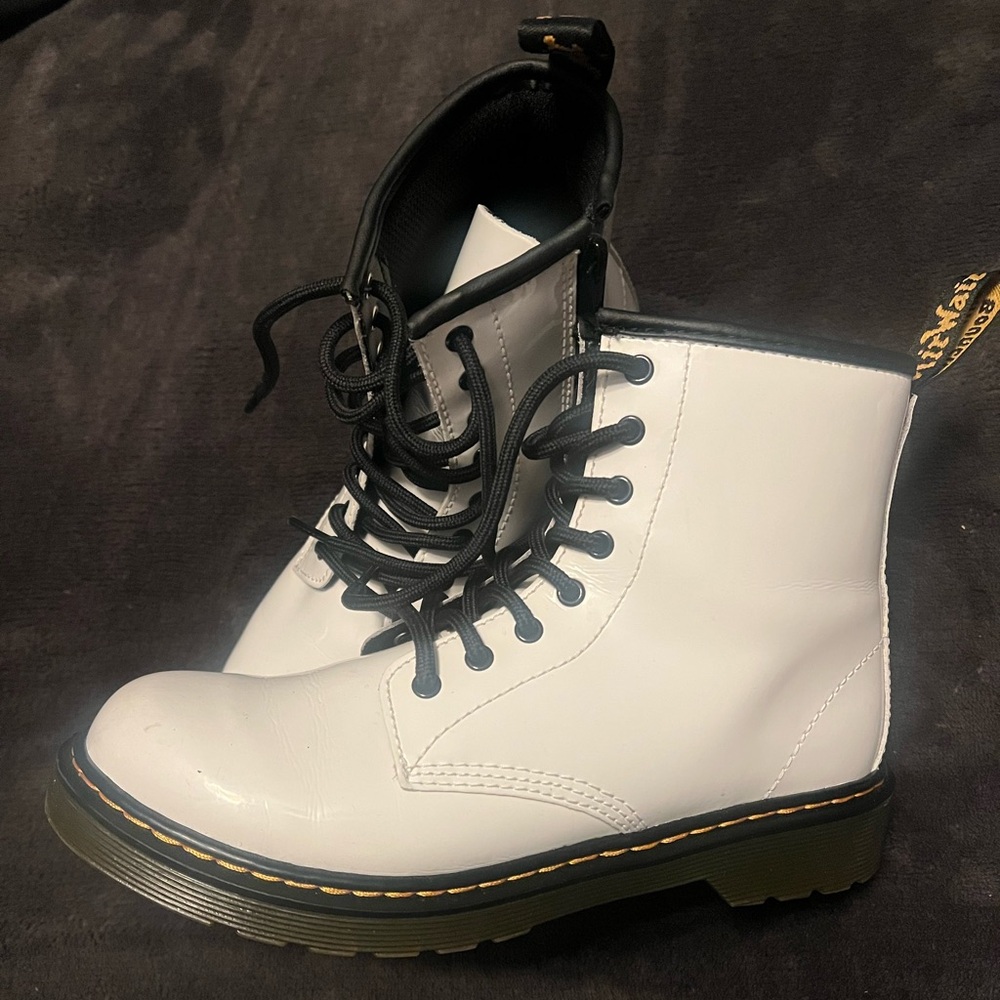 White Patent Doc Martens Boots
